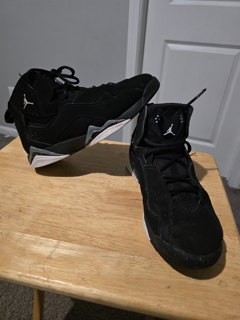 RARE Nike Air Jordan True Flight GS Black Suede 343795-010 Size 8.5 Men's